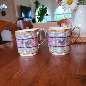 Anthropologie butterfly mugs x 6